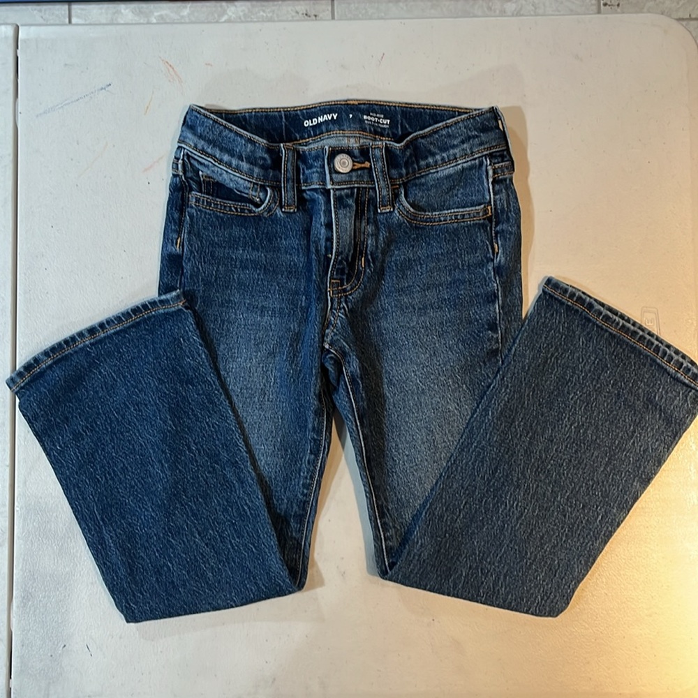 Old Navy jeans, girls mid rise boot cut
